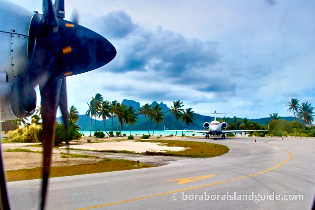 Bora Bora Airport with Air Tahiti plane