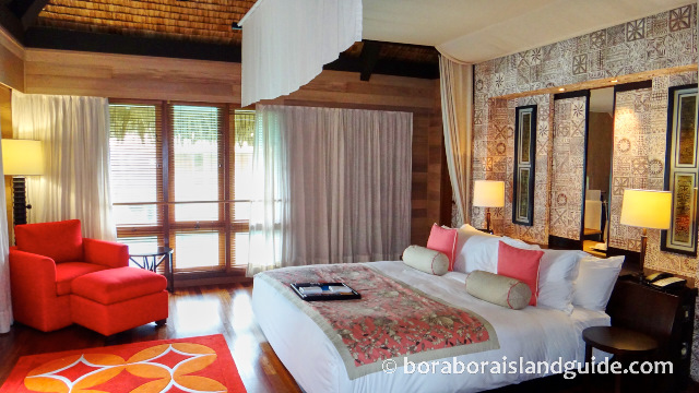 St Regis overwater bungalow bedroom