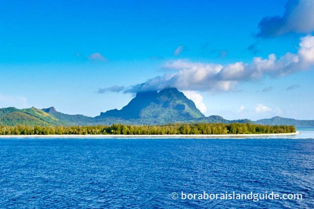 Bora Bora Mt Otemanu and motus