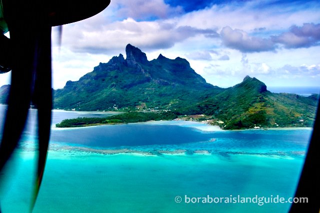 Flying into Bora Bora