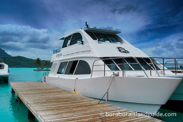 hotel shuttle boats at Bora Bora airport