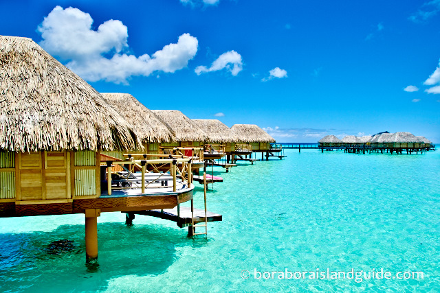 Over water bungalows in Bora Bora