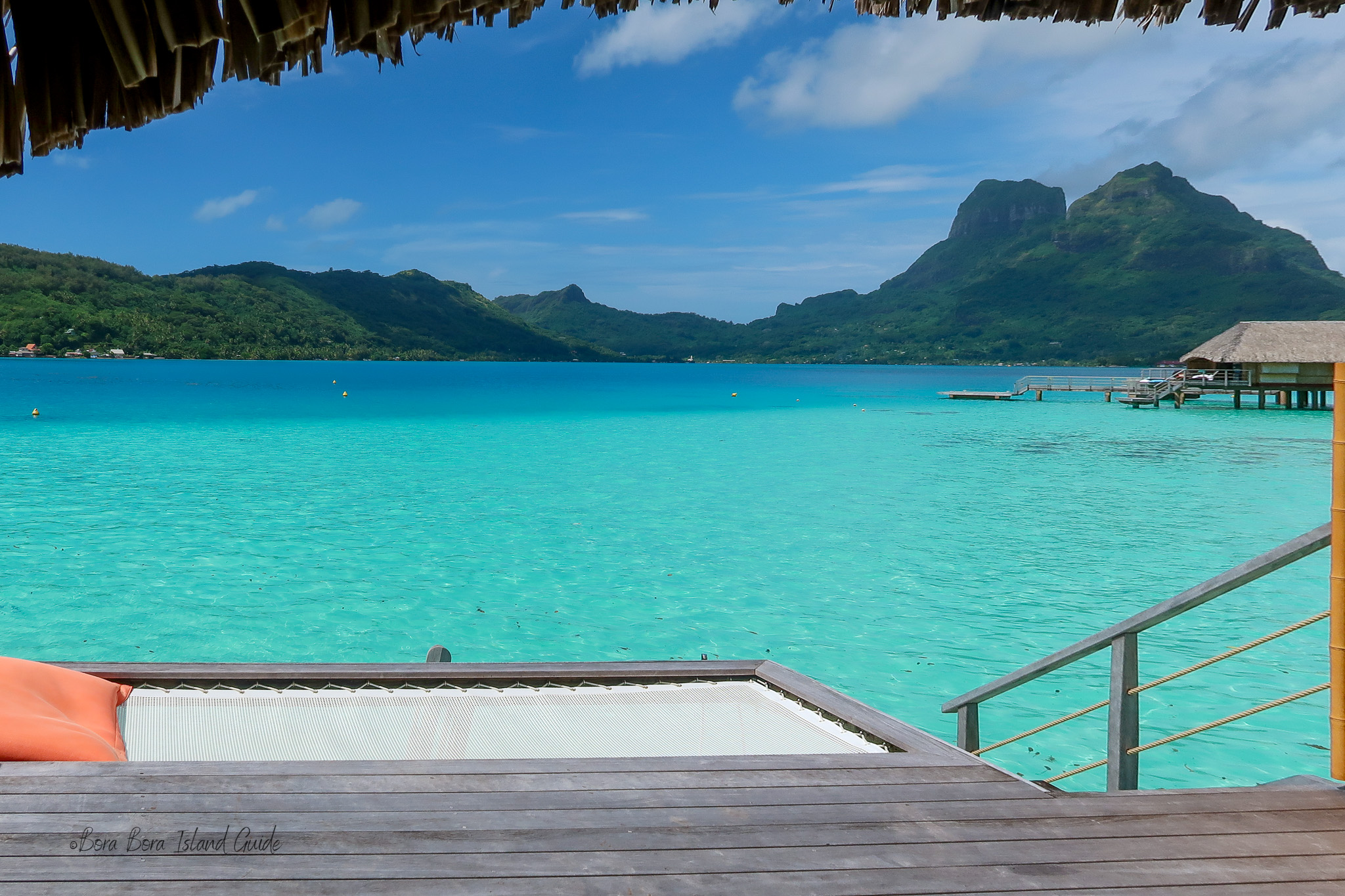 le bora bora over water bungalow view