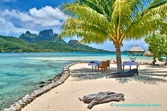 Private beach dinner at the Sofitel Bora Bora