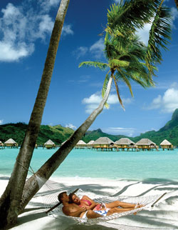 Bora Bora honeymoon in hammock
